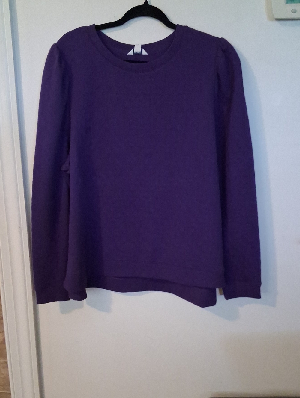 crown & ivy Deep Purple Crewneck Sweater